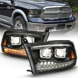 ANZO 111442 2009-2018 fits Dodge Ram 1500 Projector H.L. Switchback Chrome Amber