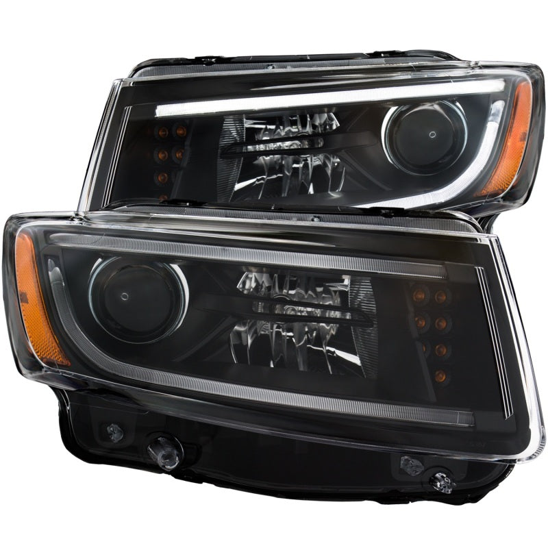 ANZO 111329 2015 fits Jeep 14-20 Grand Cherokee Projector Headlights w/ Plank Style Design Black