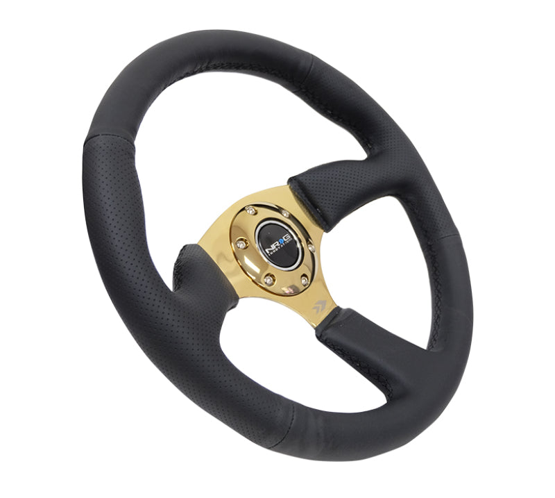 NRG RST-023GD-R RST-023GD-R Reinforced Steering Wheel Leather Race Comfort Grip