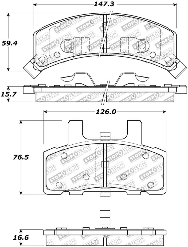 Stoptech 308.0369 Street Touring 88-91 fits GMC/fits Chevy C1200/C2500/K1500/K2500 Front Brake Pads