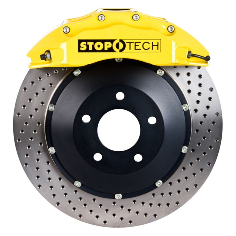 StopTech 83.114.6800.82 fits Audi 08-10 S5 Front BBK w/ Yellow ST-60 Calipers Drilled 380x32mm Rotors Pads Lines