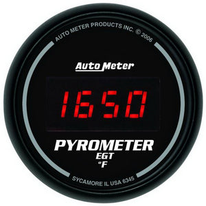 AutoMeter 6345 Autometer Z Series 52mm 0-2000 Deg F Digital EGT/Pyrometer Gauge