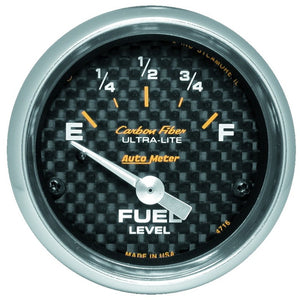 AutoMeter 4716 Autometer Carbon Fiber 52mm 240 Empty-33 Full Electronic Fuel Level Gauge