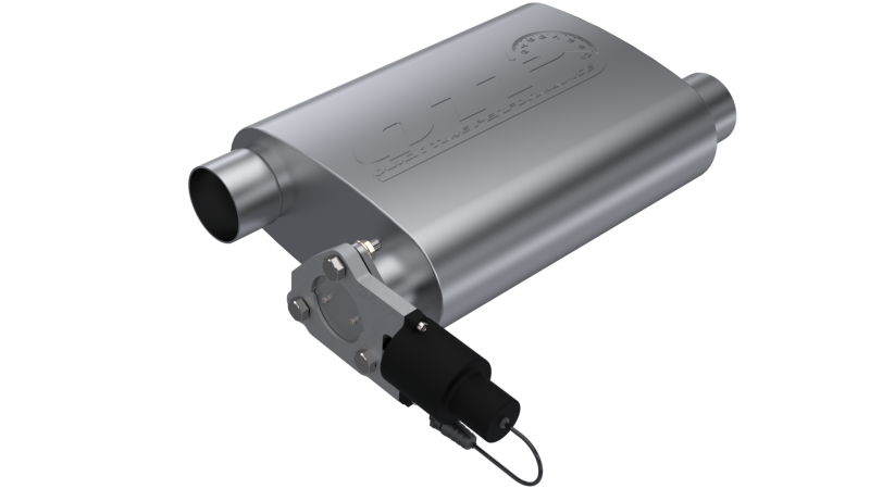 QTP 13250C 2.5in Weld-On 304SS Screamer Muffler w/Bolt-On QTEC Electric Cutout