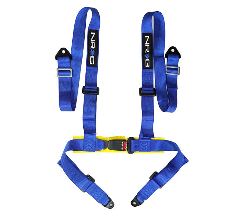 NRG SBH-4PC-SBL 4 Point Seat Belt Harness / Buckle Lock- Blue