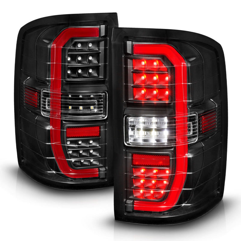 ANZO 311464 fits GMC 14-18 Sierra 1500 Full LED Taillights Black Housing Clear Lens (w/C Light Bars)