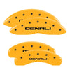 MGP 34217SDNLYL 4 Caliper Covers Engraved Front & Rear Denali Yellow Finish Blac