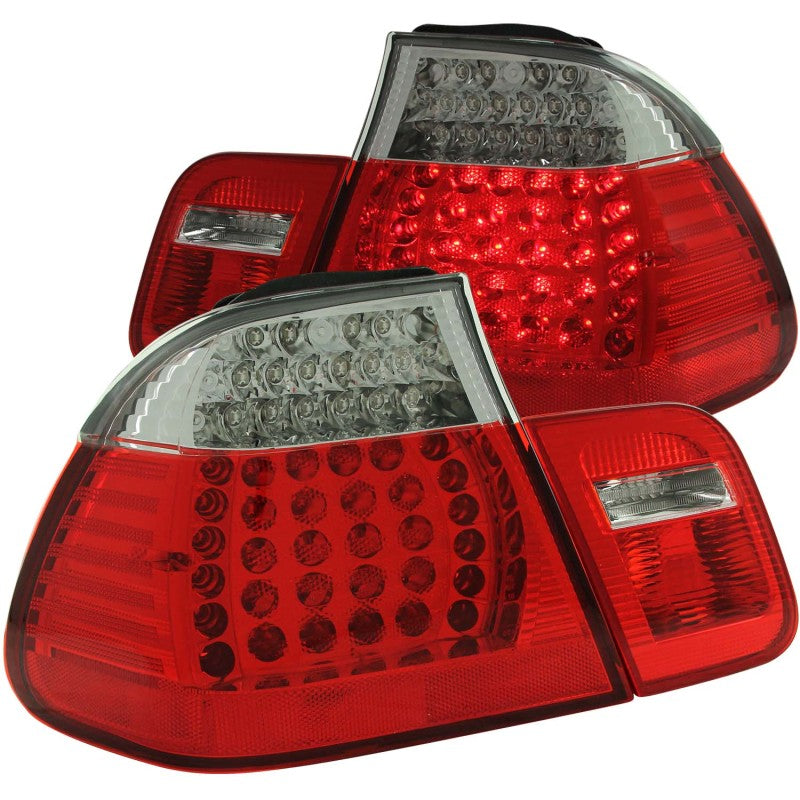 ANZO 321004 1901 fits BMW 99-20 3 Series E46 LED Taillights Red/Clear 4pc