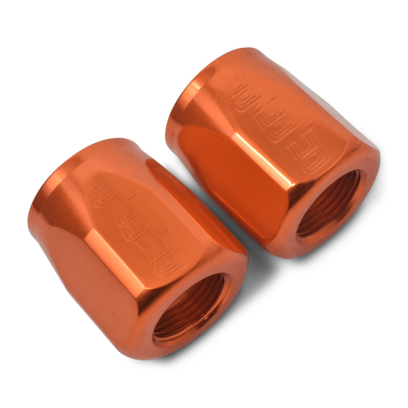 Russell 615524 Performance 2-Piece -6 AN Anodized Full Flow Swivel Hose End Sockets (Qty 2) - Orange