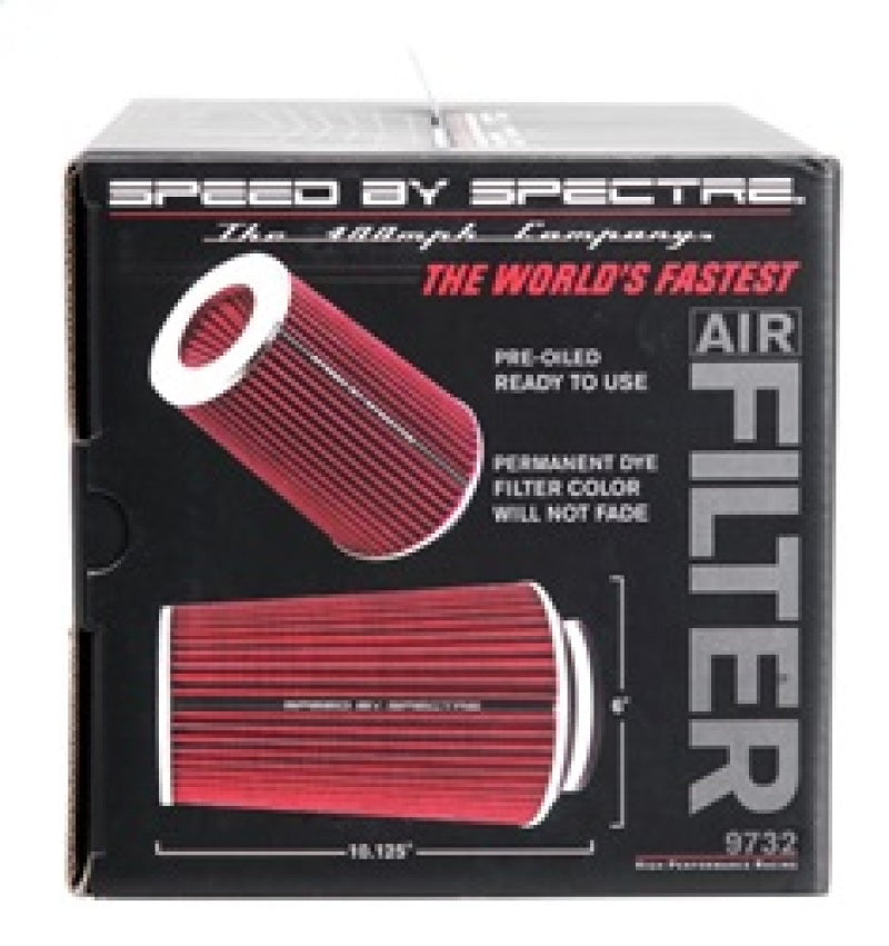 Spectre 9732 Adjustable Conical Air Filter 9-1/2in. Tall (Fits 3in. / 3-1/2in. / 4in. Tubes) - Red