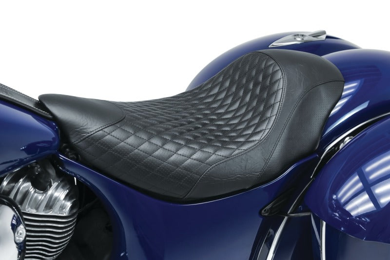 Mustang 76307 Indian Chieftain,Chief,Dark Horse,Master,Indian Cafe Solo Seat w/Diam Stitch - Black