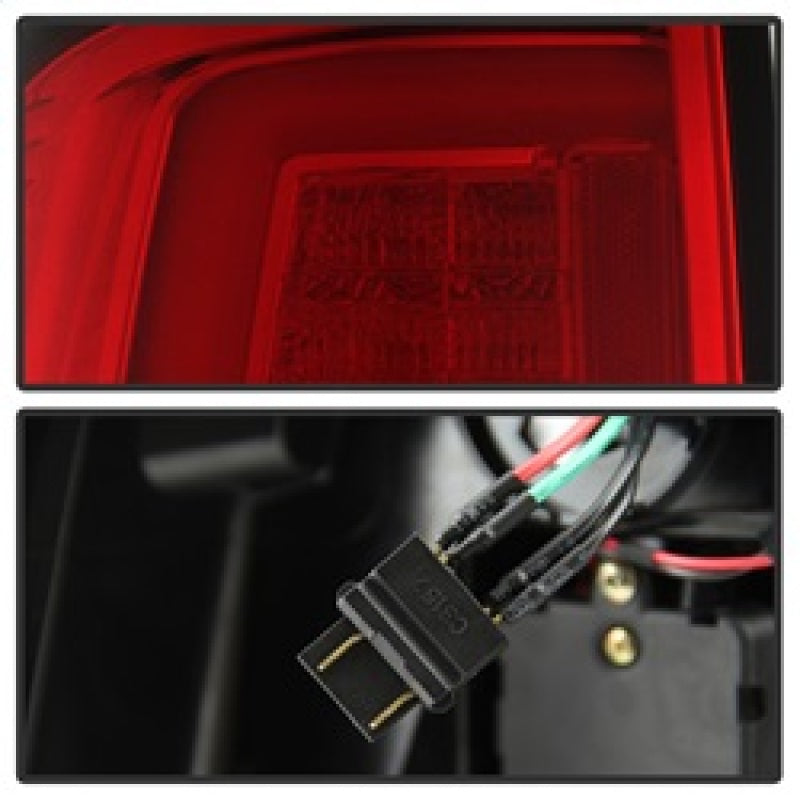 Spyder 5084040 fits Dodge 09-16 Ram 1500 Light Bar LED Tail Lights - Red Clear