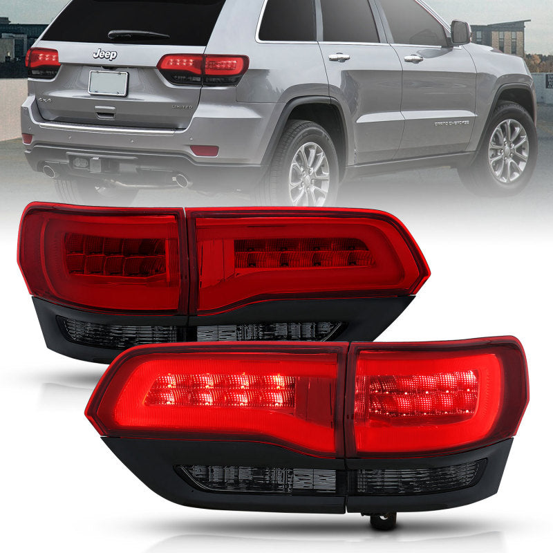 ANZO 311269 2016 fits Jeep 14-20 Grand Cherokee LED Taillights Red/Smoke