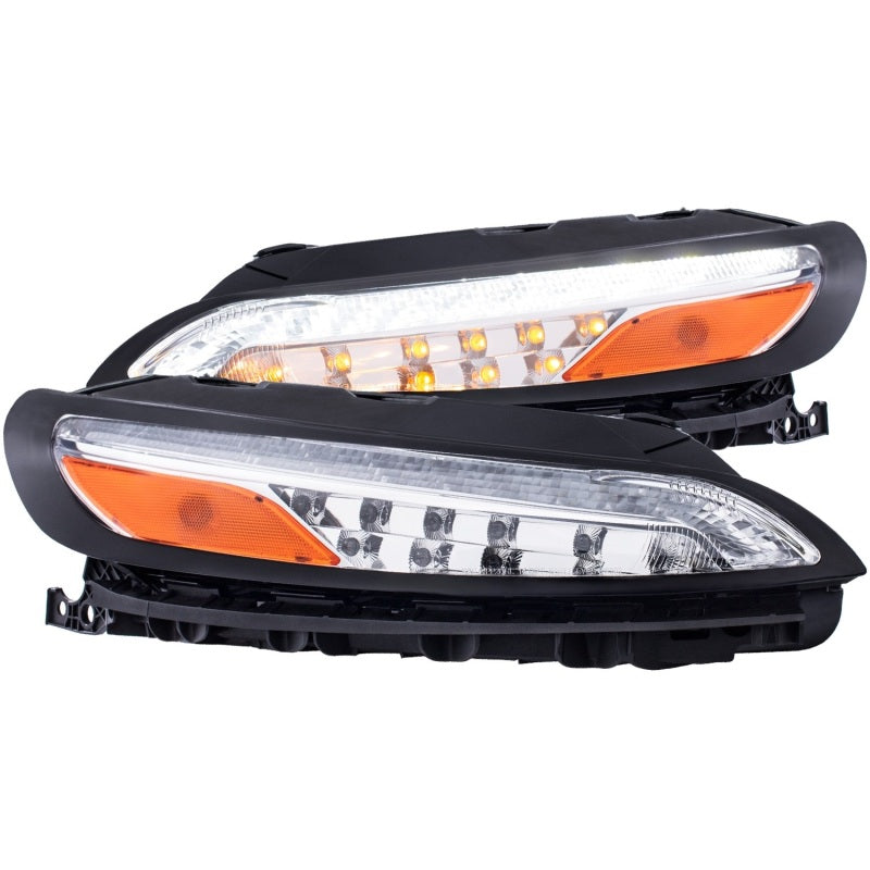 ANZO 511081 2016 fits Jeep 14-20 Cherokee LED Parking Lights Chrome w/ Amber Reflector