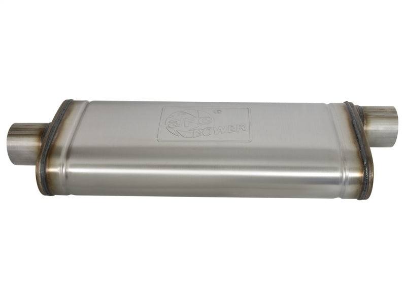 AFE 49M00017 rce XP SS Muffler 3in Center Inlet / 3in Offset Outlet 22in L x 9i