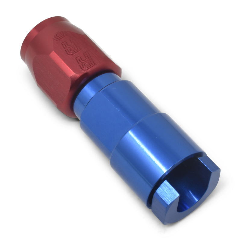 Russell 611250 Performance 5/16in SAE Quick Disc Female to -6 Hose Red/Blue Straight Degree Hose End