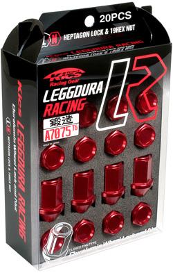 Project Kics WKIC1R 12X1.50 Red Leggdura Racing Lug Nuts - 20 PCS