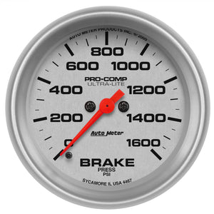 AutoMeter 4467 AutoMeter Gauge Brake Press 2-5/8in. 1600PSI Digital Stepper Motor Ultra-Lite