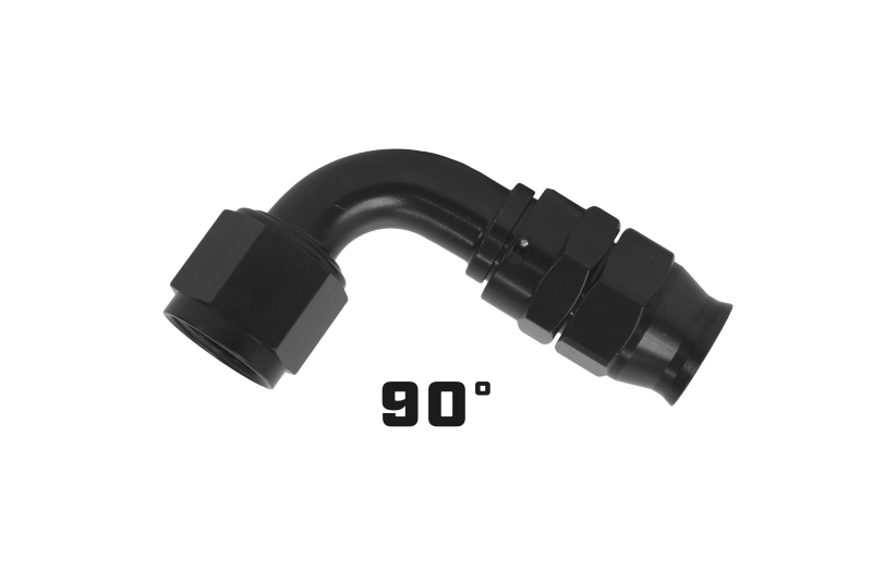 Aeromotive  15355 PTFE Hose End - AN-08 - 90 Deg - Black Anodized