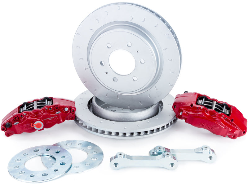 Alcon BKR5059D07 & 17-18 Raptor/09-17 F150 360x32 Rotors 4-Piston Red Rear Brake Kit w/o Elect Park Brake