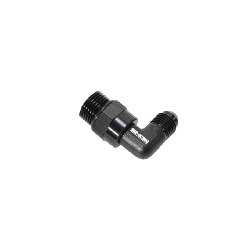 Snow SNF-60869 -8 ORB to -6AN 90 Degree Swivel Fitting (Black)