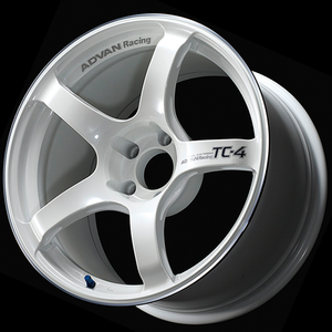 Advan YAD8H45EWMR TC4 18x8.5 +45 5x114.3 White Metallic and Ring Wheel