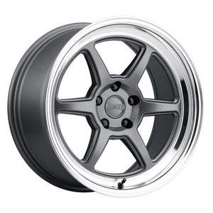 Kansei K14G-189523+38 K14G Roku 18x9.5in / 5x108 BP / 38mm Offset / 63.4mm Bore - Grey & Machined Lip Wheel