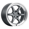 Kansei K14G-189523+22 K14G Roku 18x9.5in / 5x108 BP / 22mm Offset / 63.4mm Bore - Grey & Machined Lip Wheel