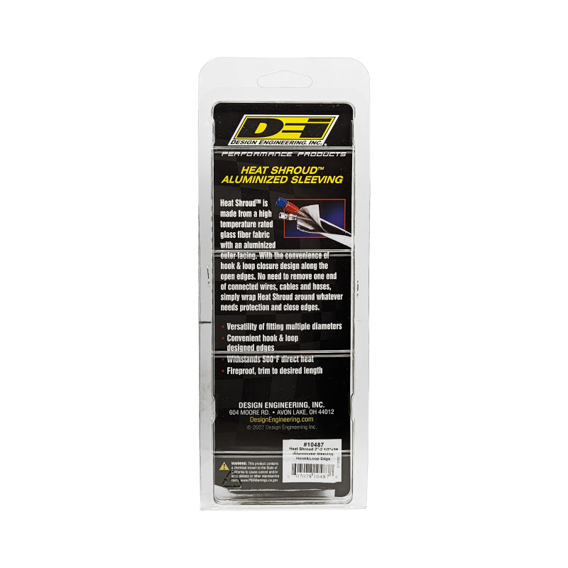 DEI  10487 Heat Shroud 2-1/2in x 3ft - Aluminized Sleeving-Hook and Loop Edge