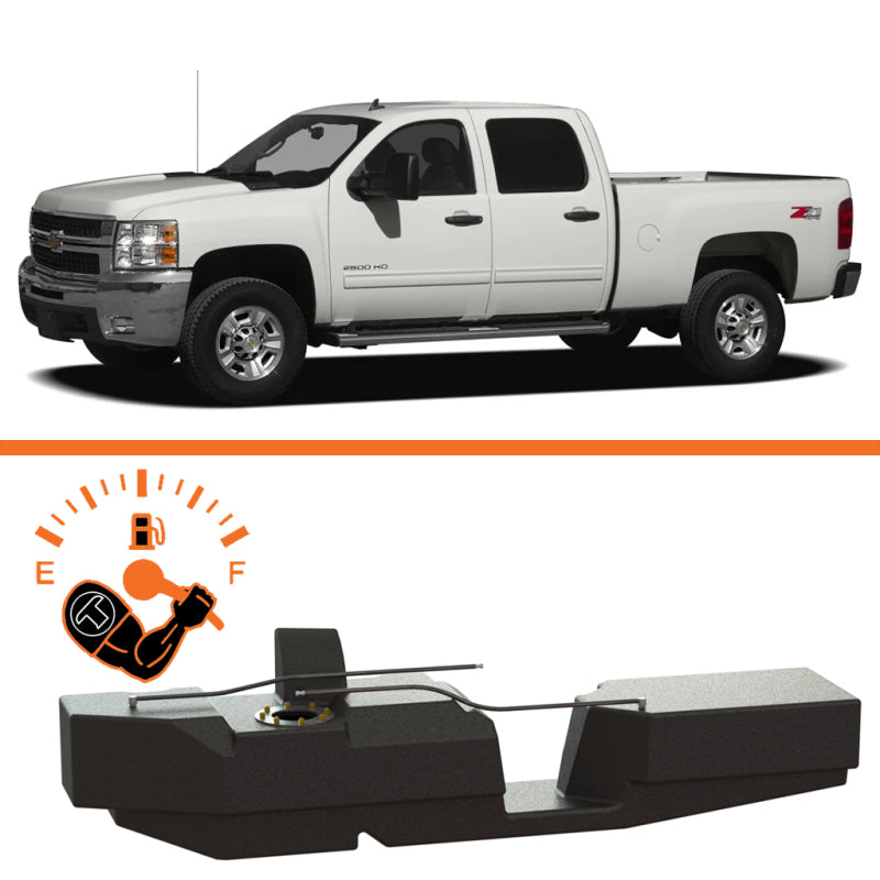 fits Titan Fuel Tanks 7010201 01-10 GM 2500/3500 Duramax Crew Cab Short Bed 52 Gallon XXL Mid-Ship Fuel Tank
