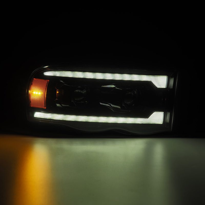 AlphaRex  880569 fits Dodge 02-05 Ram 1500 LUXX LED Proj Headlights Alpha Black