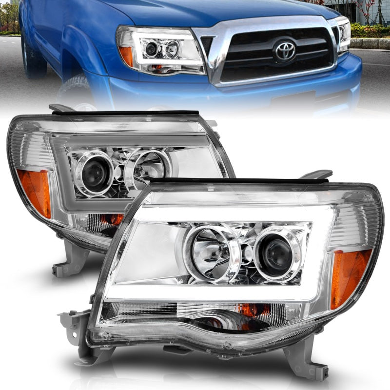 ANZO 111518 2011 fits Toyota 05-20 Tacoma Projector Headlights w/ Light Bar Chrome Housing