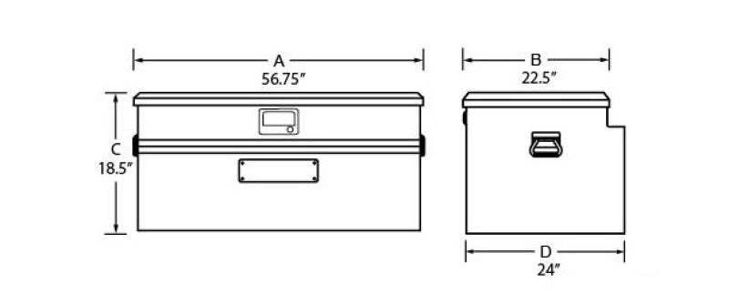 Tradesman 79456WB Aluminum Flush Mount Truck Tool Box Full/Wide (56in.) - Black