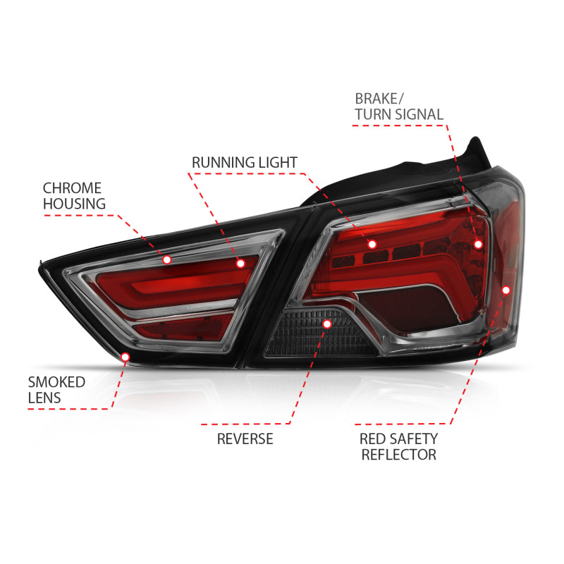 ANZO 321345 fits Chevrolet 14-18 Impala LED Taillights Smoke