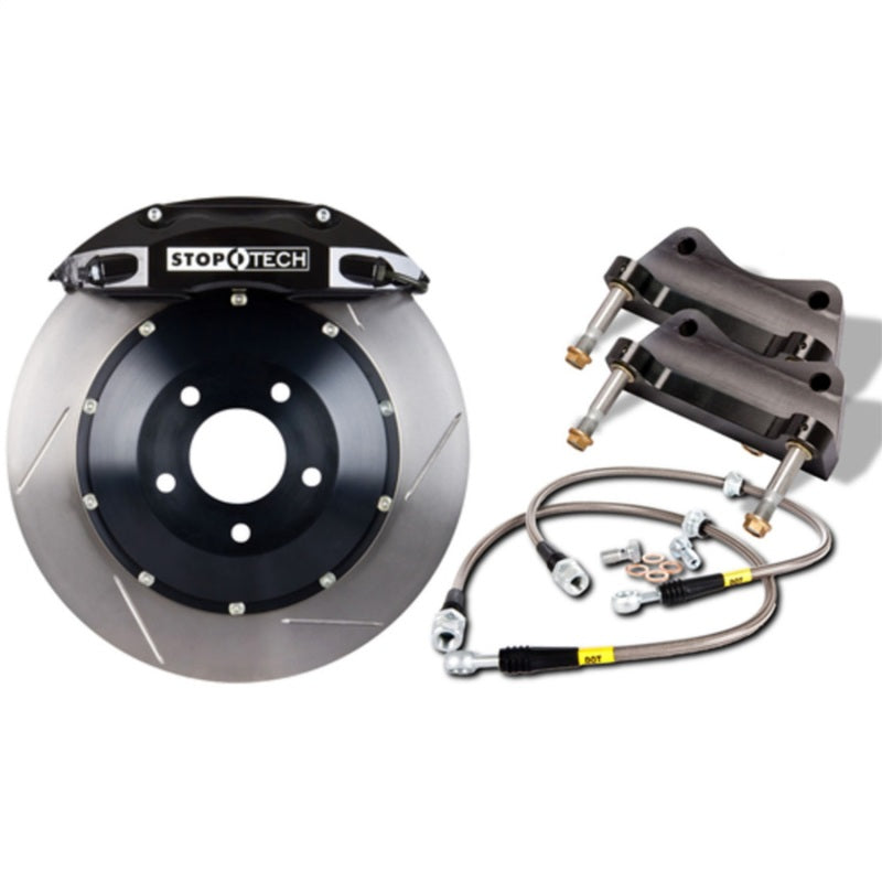 StopTech 83.114.6800.51 fits Audi 08-10 S5 Front BBK w/ Black ST-60 Calipers Slotted 380x32mm Rotors Pads Lines