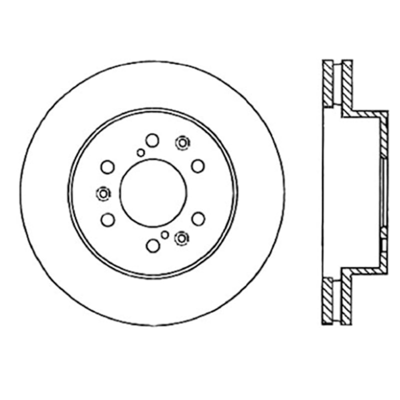 Stoptech 127.66057L 05-10 GMC Sierra 1500 (w Rear Drum) / 07-09 GMC Yukon Front Left Slotted & Drilled Rotor