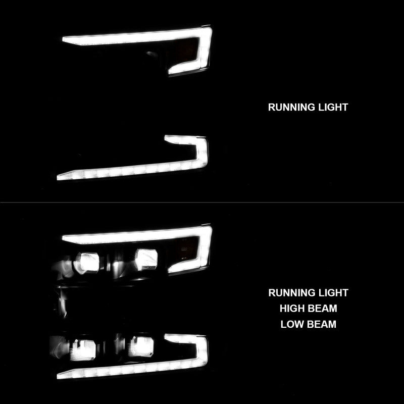 ANZO 111566-R fits Chevrolet 19-22 Silverado 1500 LED Proj HL w/Lgt Bar SwBk Seq. Blk w/In. Light - Passenger Side