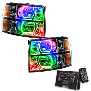 ORACLE Lighting 8189-333 Oracle 07-13 fits Chevy Silverado SMD HL - Blk - Square Style - ColorSHIFT w/ 2.0 Controller