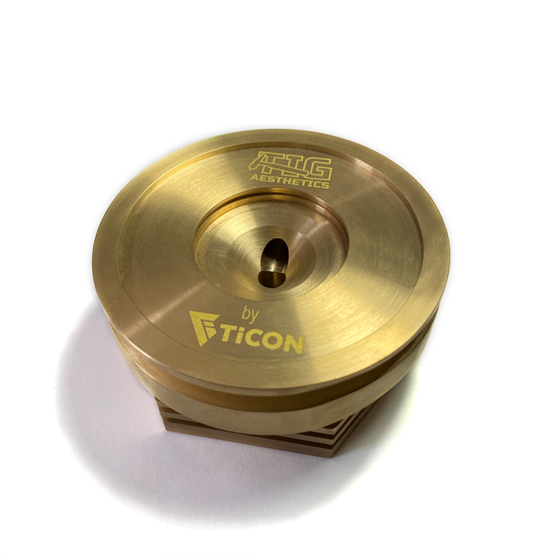 Ticon 903-75063-1001 Industries Tig Aesthetics 2.5in Universal Vband Heat Sink w/ Purge - Tellurium Copper
