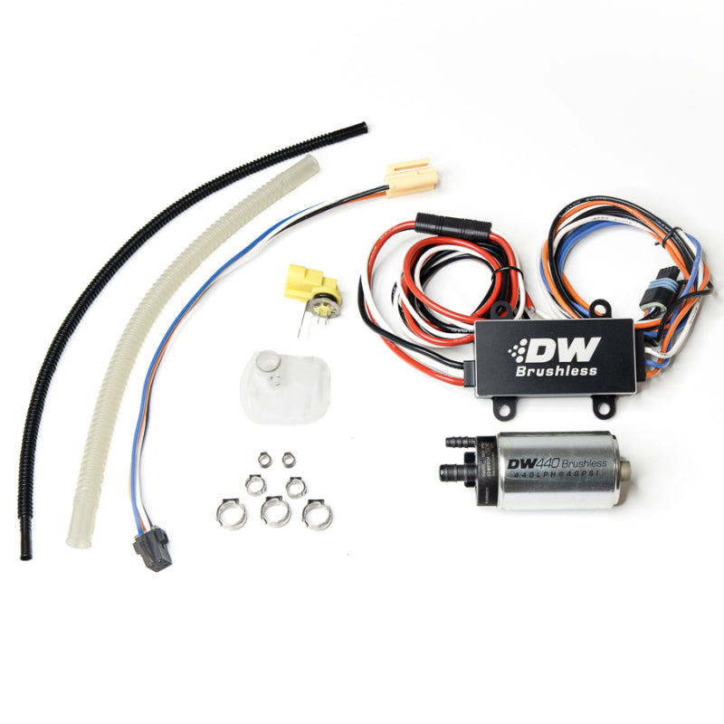 DeatschWerks 9-442-C102-0909 03-13 fits Chevy Corvette 440lph InTank Brushless Fuel Pump w/9-0909 Instl kit/C102 Contrllr