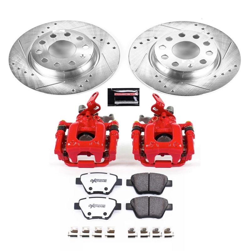 PowerStop KC5667 26 10 fits Audi A3 Rear Z26 Street Warrior Brake Kit w/Calipers
