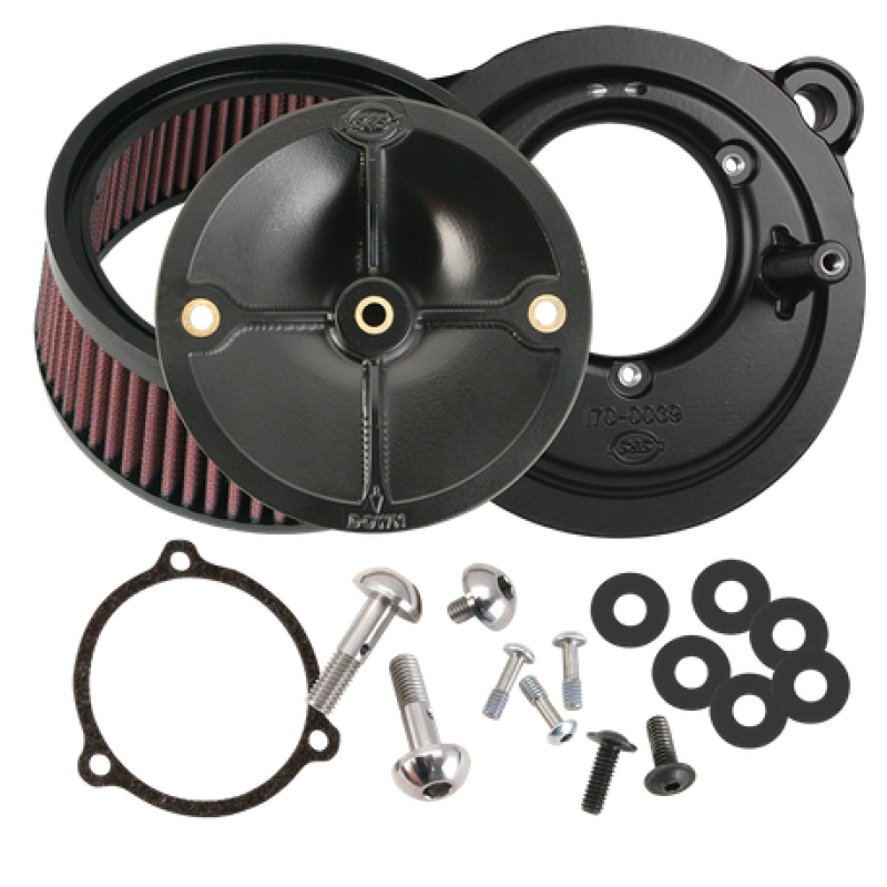 S&S 170-0164 Cycle 2008+ BT w/ S&S 58mm Throttle Body Stealth Air Cleaner Kit w/