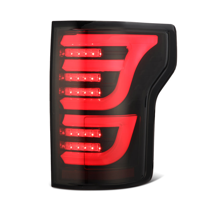 AlphaRex 652050 15-20 fits Ford F-150 Luxx LED Tail Lights (Pair) Black/Red (