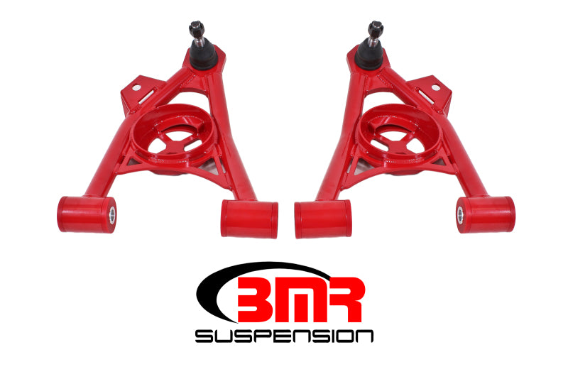 BMR AA040R fits Ford 94-04 Mustang Non-Adj. A-Arms Lower (Poly) w/ Spring Pocket - Red