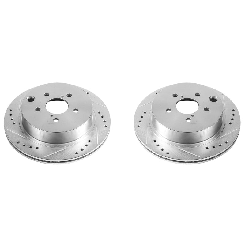 PowerStop fits Subaru 14-18 Forester Rear Evolution Drilled & Slotted Rotors -
