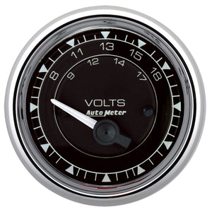 AutoMeter 9792 AutoMeter Chrono 2-1/16in 18V Electric Voltmeter Gauge - Chrome
