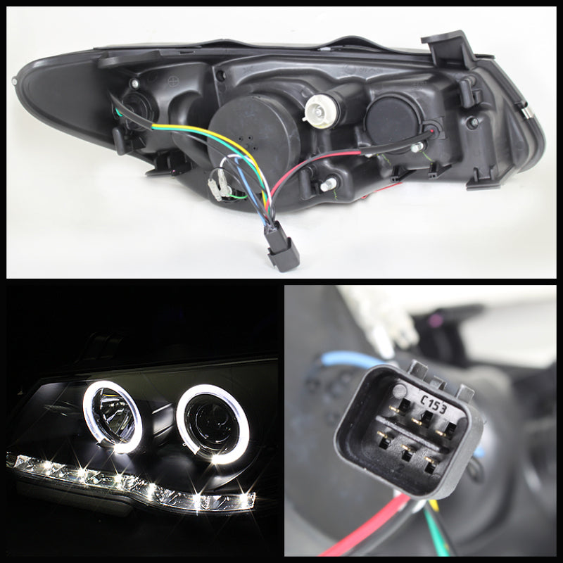 SPYDER 5070241 fits Hyundai Elantra 07-10 Projector Headlights LED Halo DRL blk