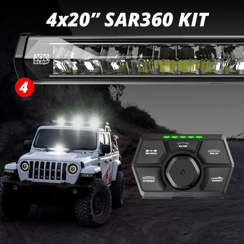 XK XK-SAR360-1111 Glow SAR360 Light Bar Kit Emergency Search and Rescue Light System (4) 20In