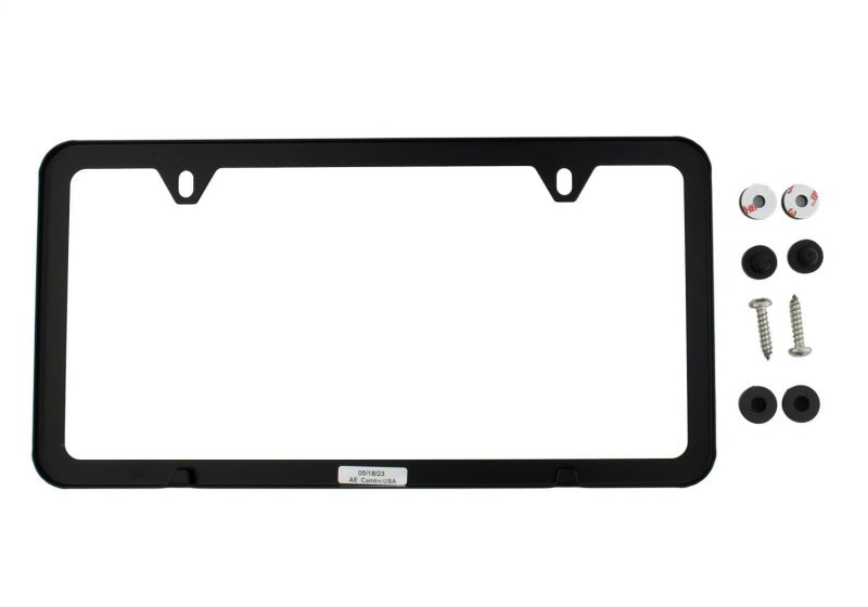 fits Ford Racing M-1828-SSB fits Ford Performance Slim License Plate Frame - Black Stainless Steel