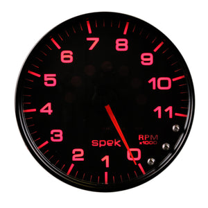 AutoMeter P23932 Autometer Spek-Pro Gauge Tachometer 5in 11K Rpm W/Shift Light & Peak Mem Black/Black